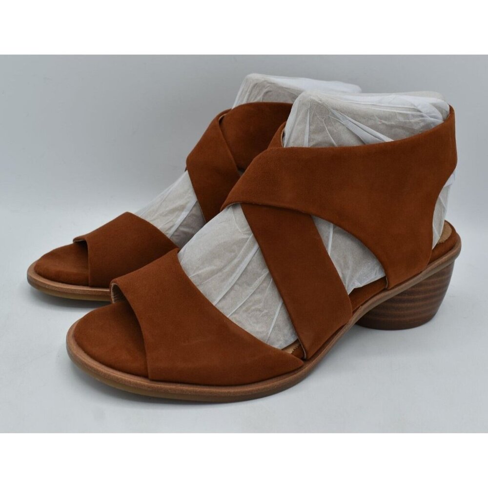 Sofft Womens Size 9.5 Camille Russet Brown Suede Open Toe Sandals Shoes